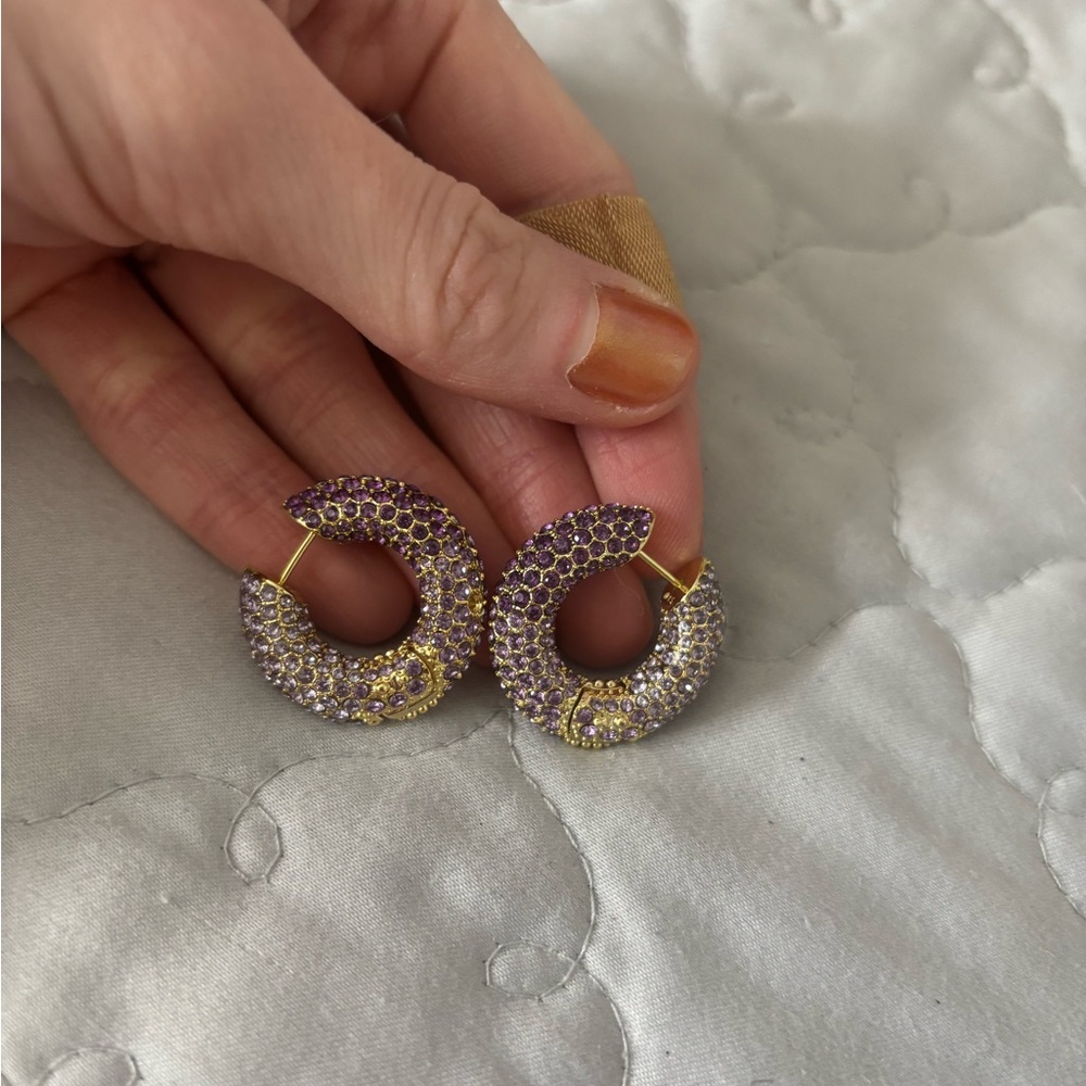 Kendra Scott purple stone Huggie earrings